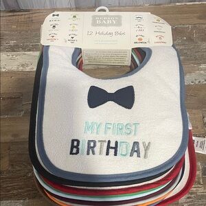 NWT Hudson Baby Holiday Bibs Set